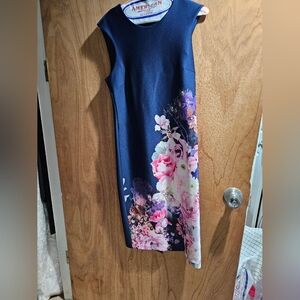 Calvin Klein blue dress with flowers